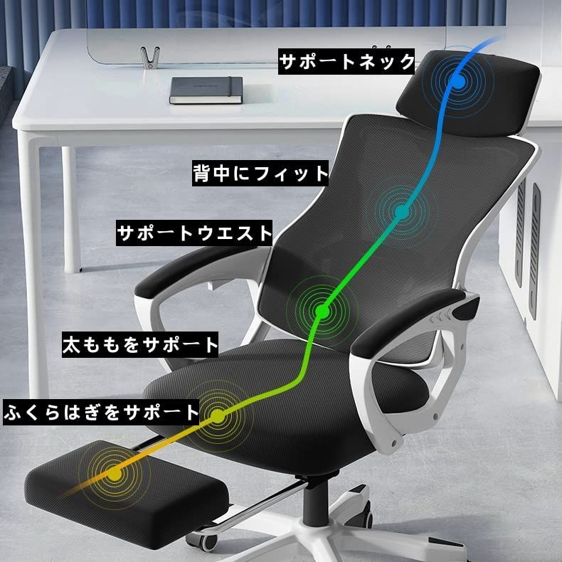 ランドSUPオフィスチェア デスクチェア 在宅勤務 事務椅子 回転椅子 (ブラック )
