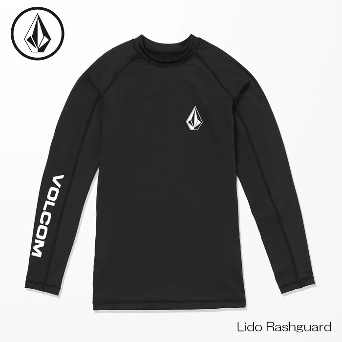 ボルコム メンズ 長袖 ラッシュガード UVカット 50 VOLCOM Lido Long Sleeve BLACK リド ロングスリーブ ラッシュガード 日本