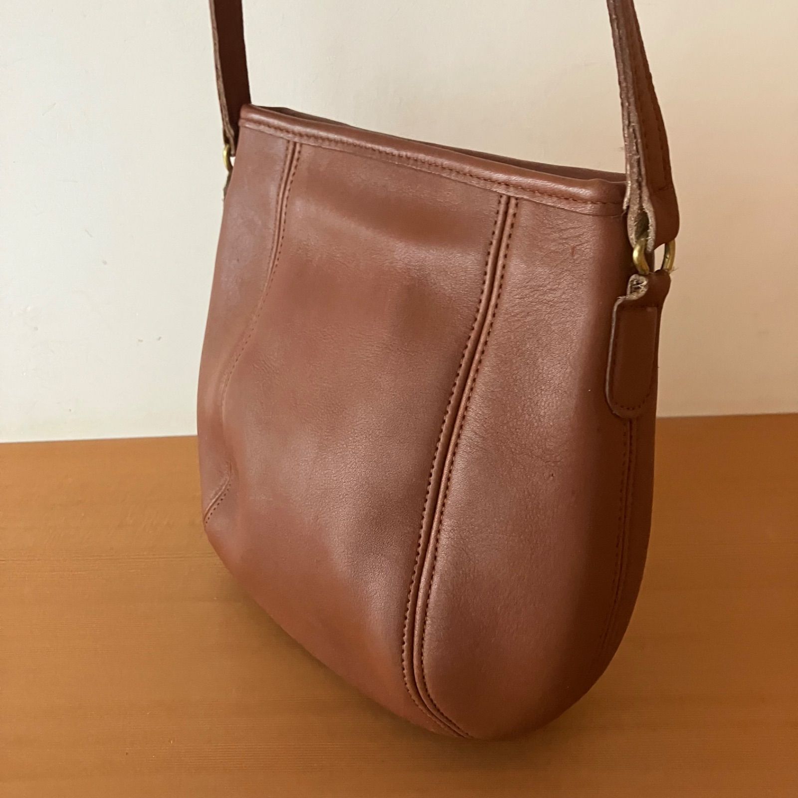 COACH オールドコーチ ショルダーバッグ ブラウン グラブタンレザー