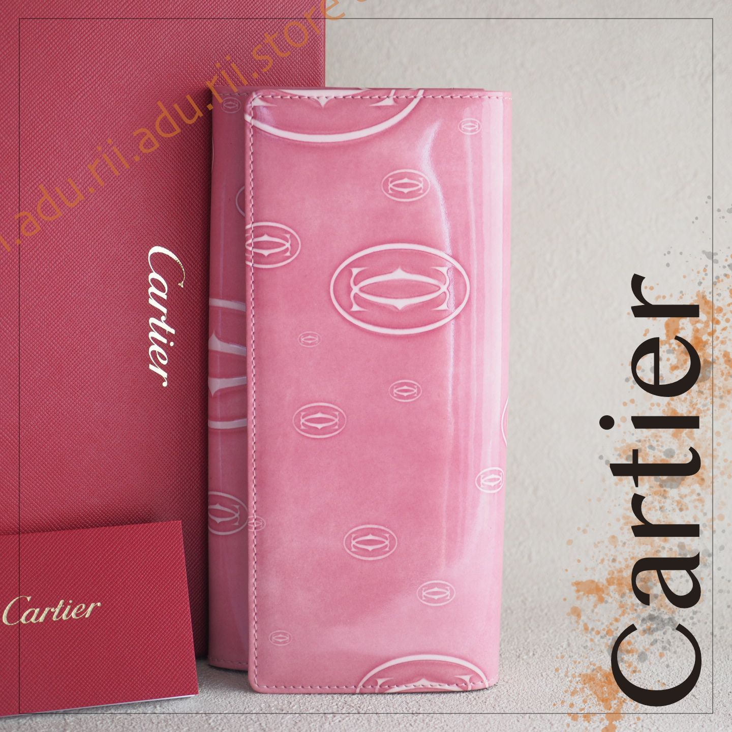 極美品☆ カルティエ CARTIER 二つ折り長財布 ハッピーバースデー 