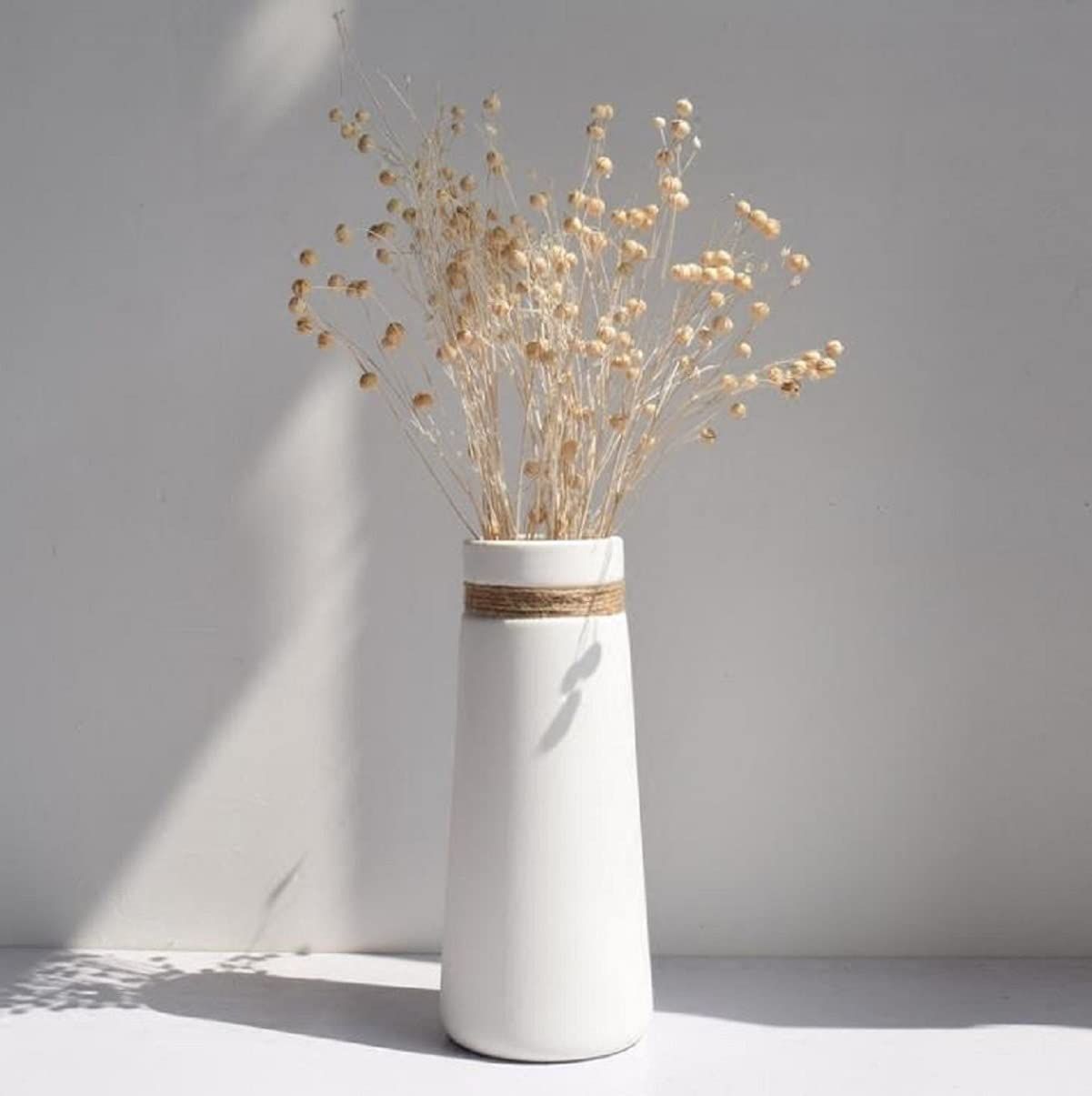 【新着商品】白 花瓶 陶器 花瓶 花器フラワーベース ホワイト白 セラミック 陶器 花瓶 花瓶 北欧 日本 花瓶 フラワーポット花器 ホワイト北欧陶器 アンティーク風 大 (ホワイト-素?-masheng)