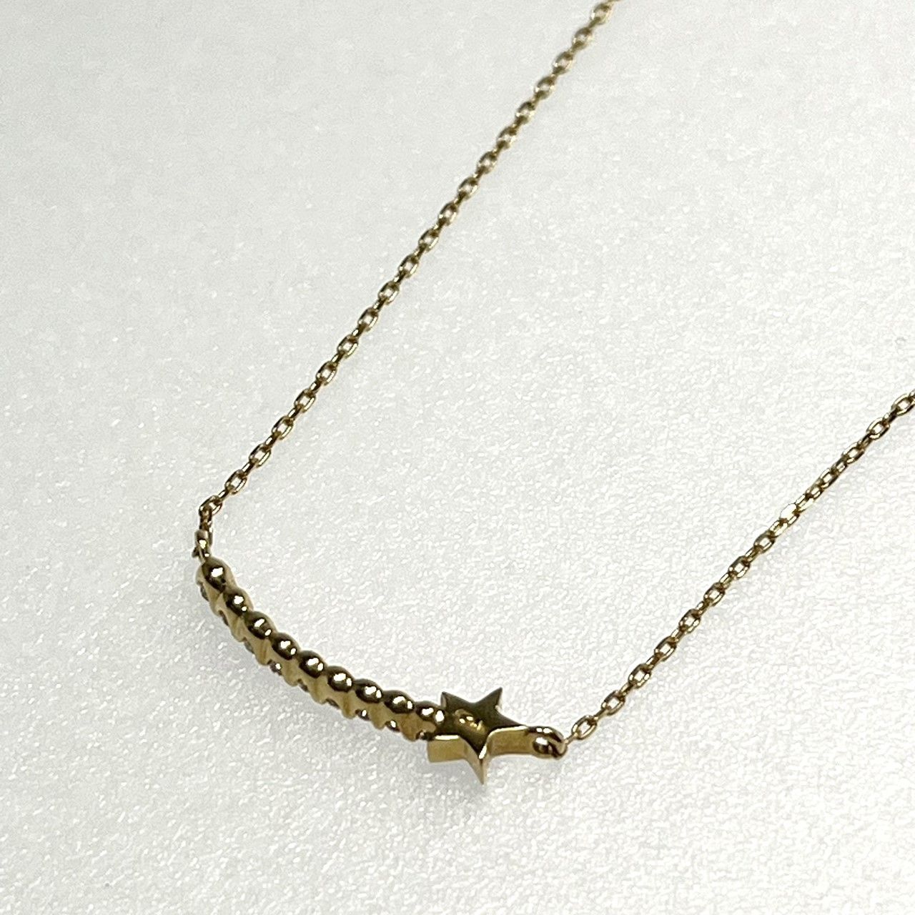 STAR JEWELRY スタージュエリー ダイヤ ネックレス K18YG 10P 