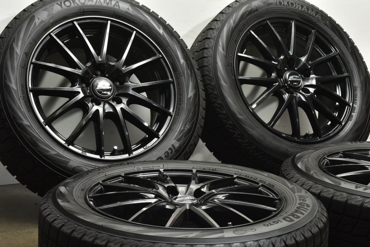バリ溝 シュナイダー 17in 7J 48 PCD114.3 ヨコハマ アイスガード iG70 215 60R17 C-HR カローラクロス オデッセイ エルグランド