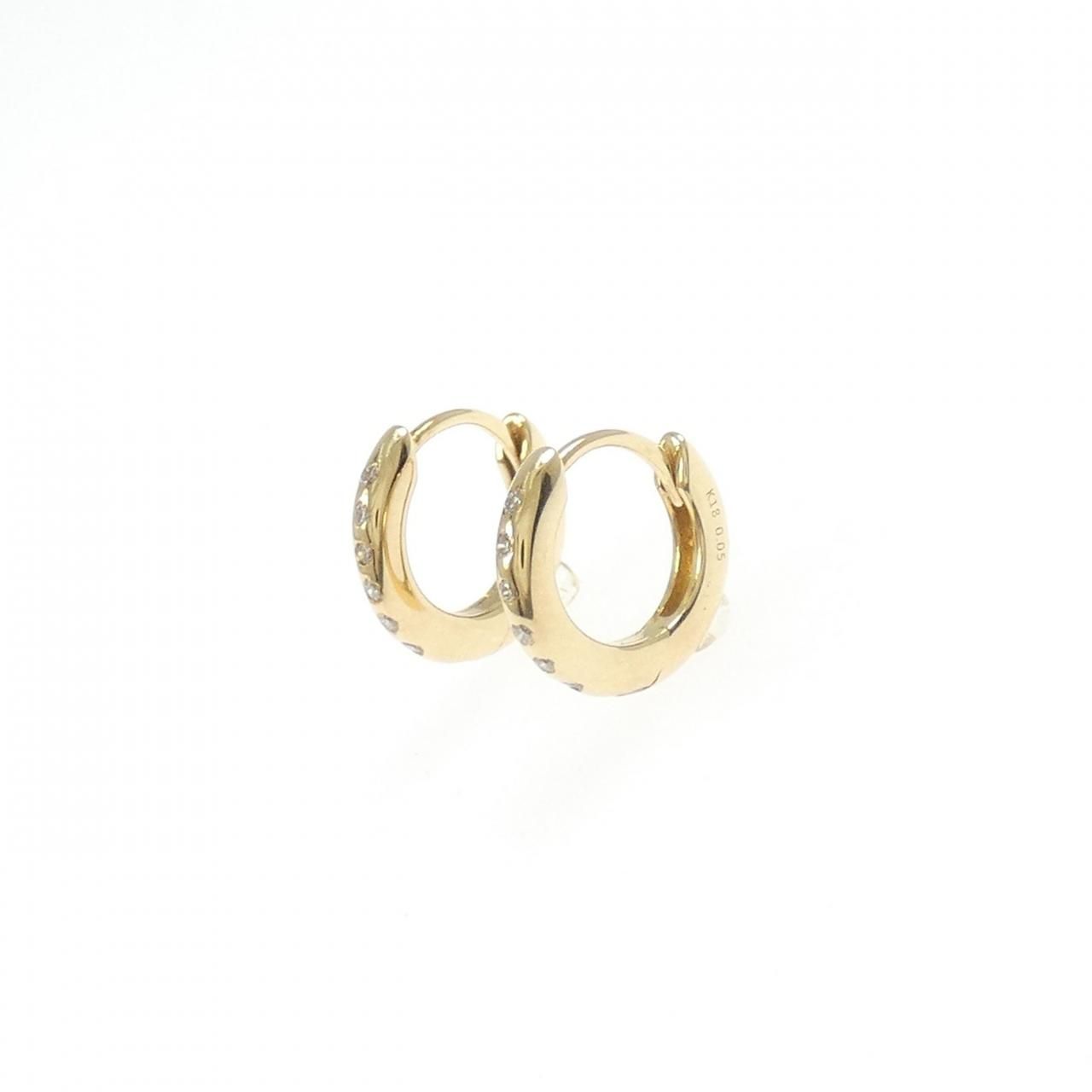 K18YG ダイヤモンド フープ ピアス 0.05CT