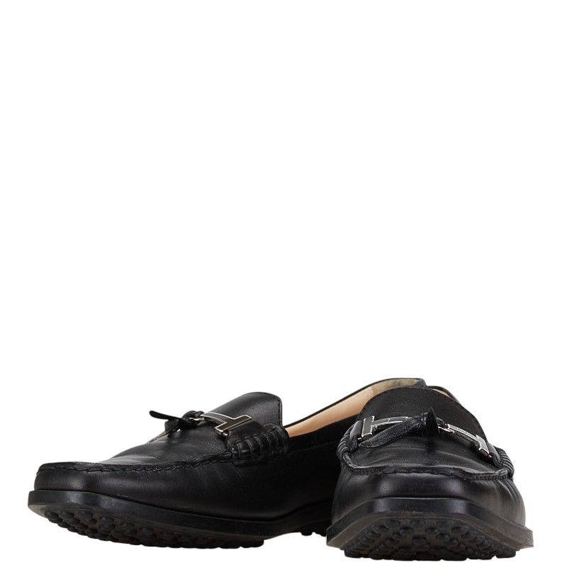 トッズ ローファー サイズ：25 ブラック レザー レディース TOD'S【1