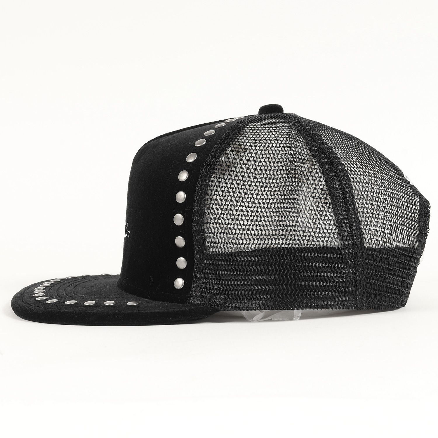 Supreme スタッズ付き ブラックメッシュキャップ