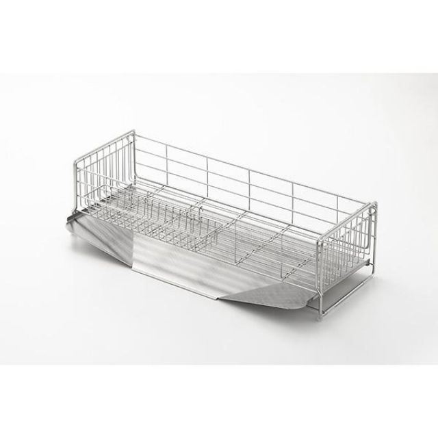 ヨシカワ 水切りラック 水切りかご 日本製 箸置き付き 幅20×奥行57cm 5~6人用 シンクサイド 幅の広がる 深型 1305934 食器 水切り カゴ 台所 シンク トレー キッチン バスケット