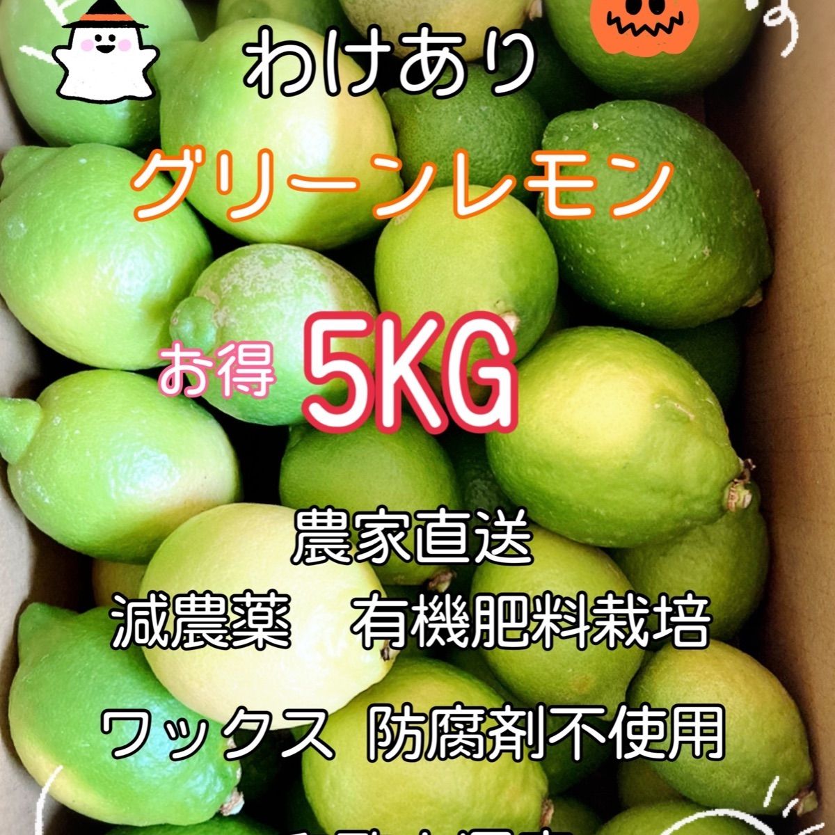 メルカリshops わけあり 国産グリーンレモン お買い得 5kg 農家直送 和歌山県産