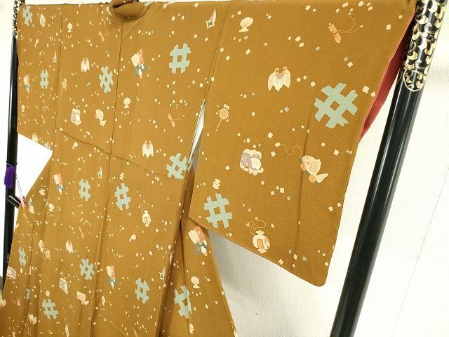 着物屋こころ■極上　人形作家・ホリヒロシ　小紋　うさぎ尽くし　逸品　ａ457