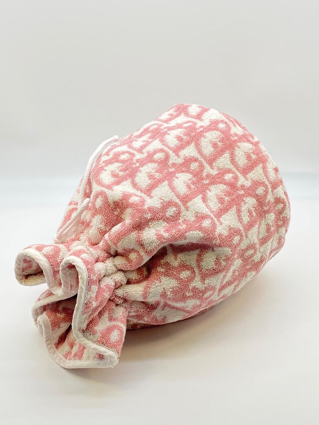 Christian Dior ディオール 巾着バッグ プールバッグ トロッター パイル地 ピンク 管理番号 8374