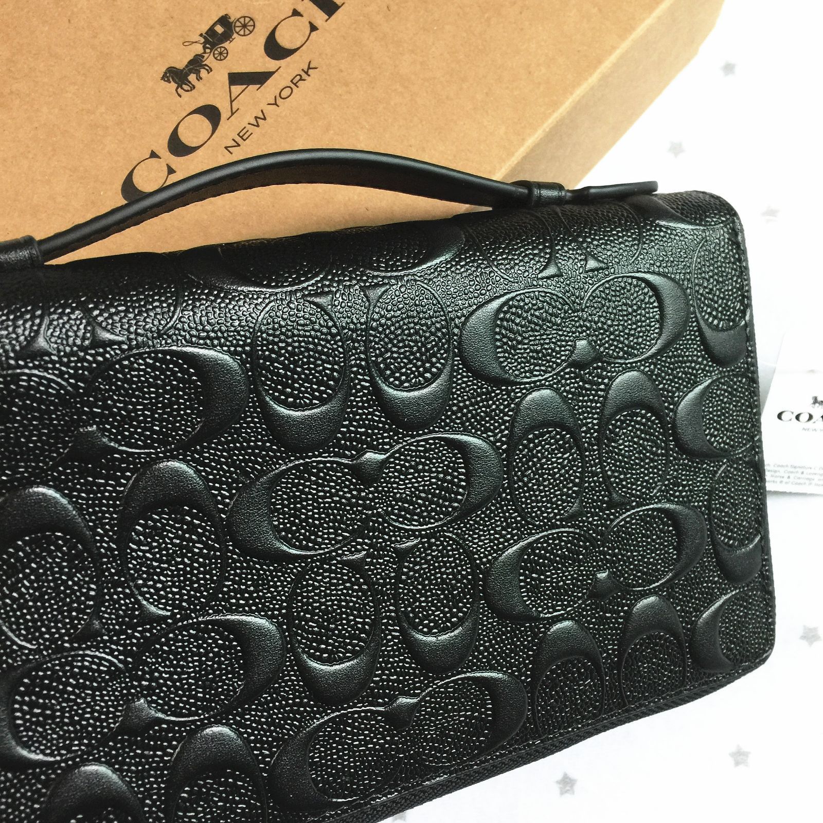 コーチ COACH 長財布 F93425 ブラック ダブルジップ メンズ財布 【公式