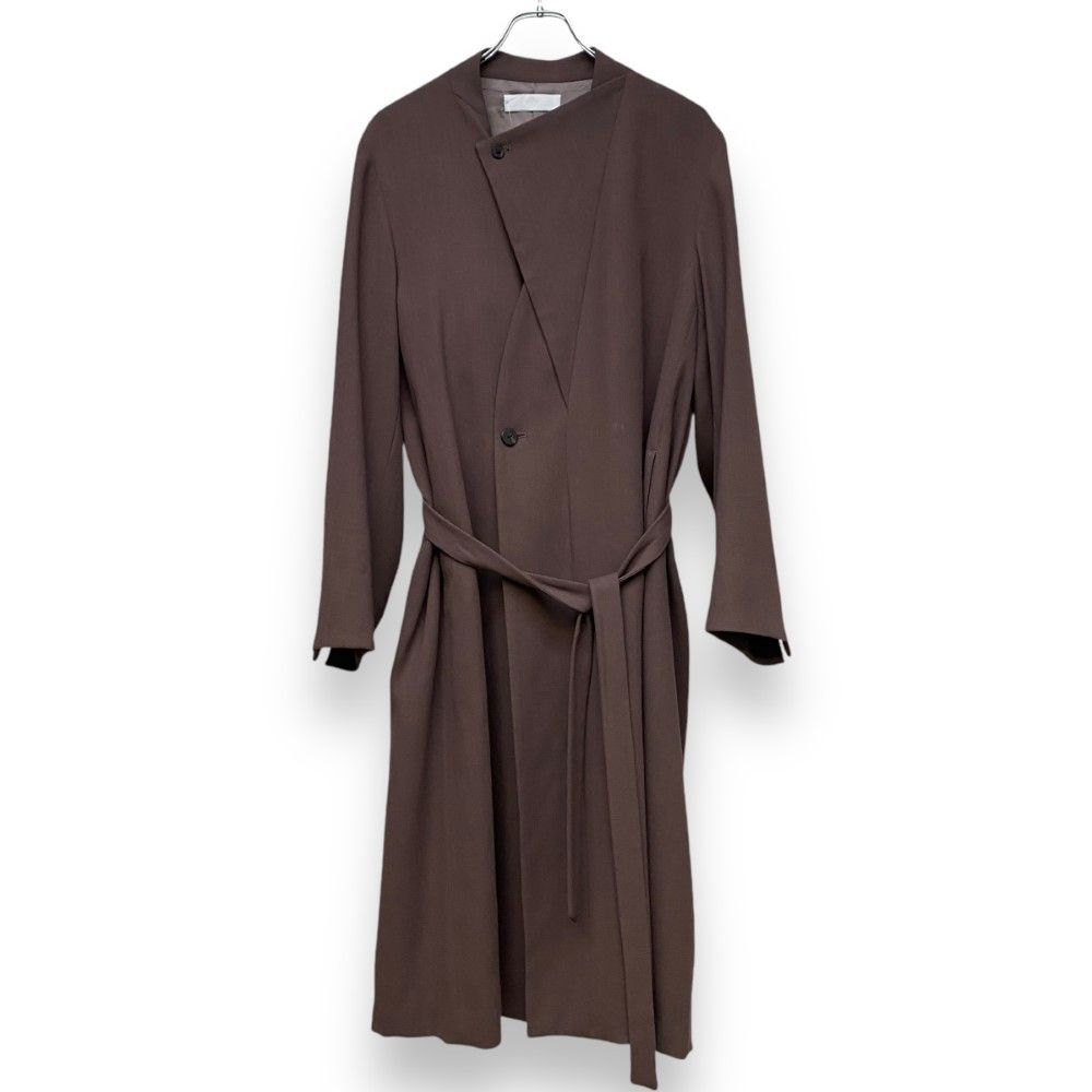 ETHOSENS LAYER COLLAR COAT ウール コート サイズ不明 ブラウン