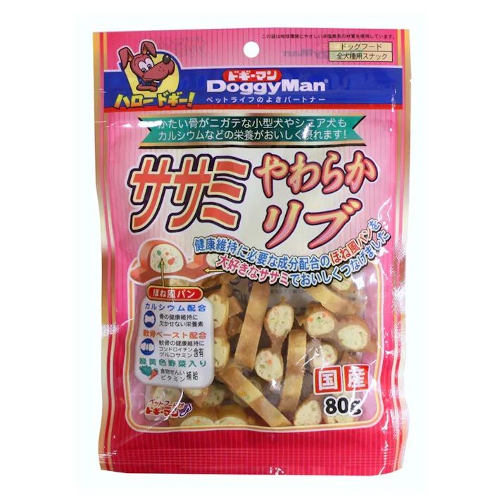 同梱不可 72個セット ドギーマンハヤシ ドギーマンササミやわらかリブ80g
