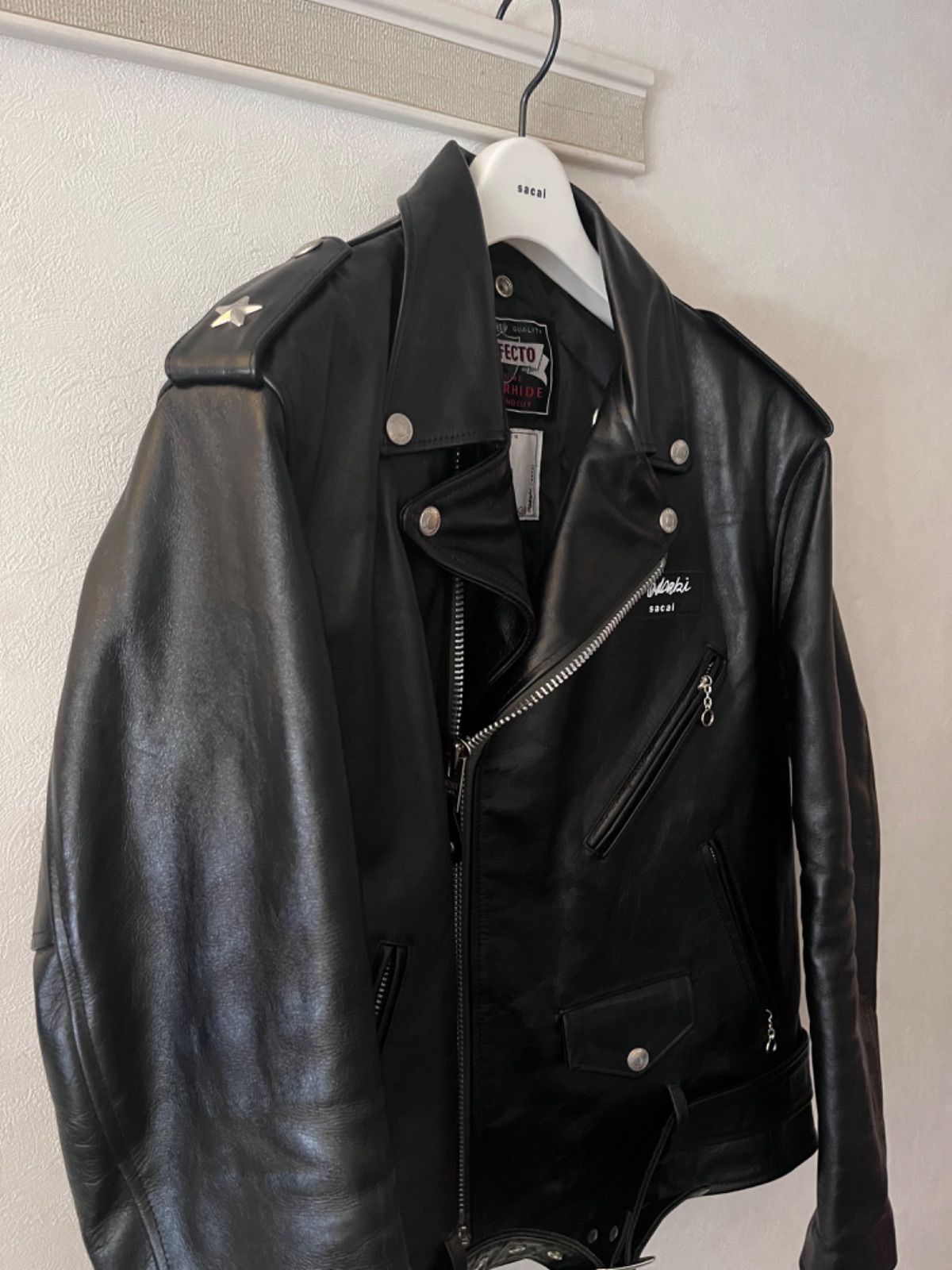 sacai × madsaki × Schott 22AW ライダースジャケット - メルカリ