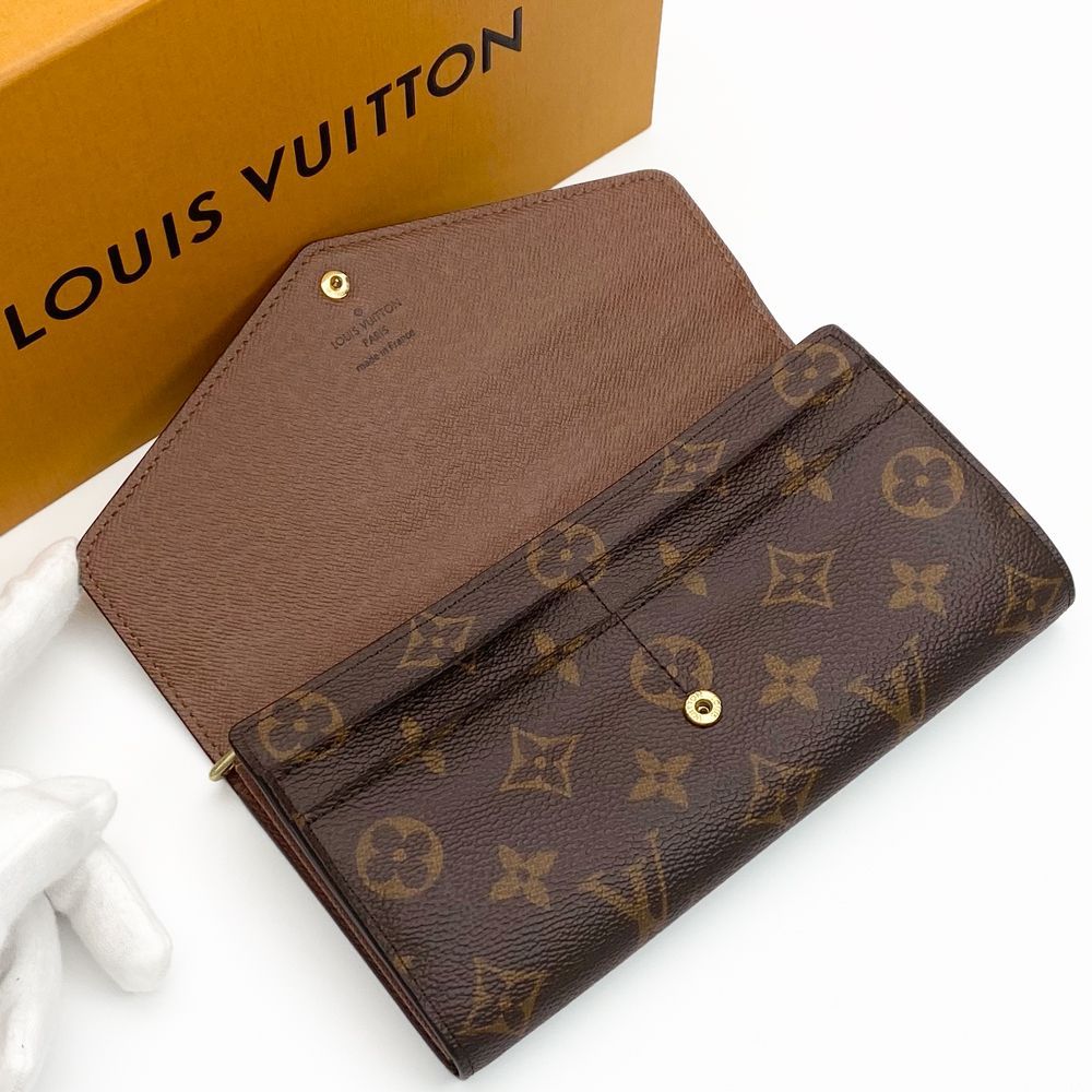 極美品◆ルイヴィトン ポルトフォイユ サラ モノグラム ブラウン LOUIS VUITTON（ルイ・ヴィトン） 並行輸入 長財布 モノグラム