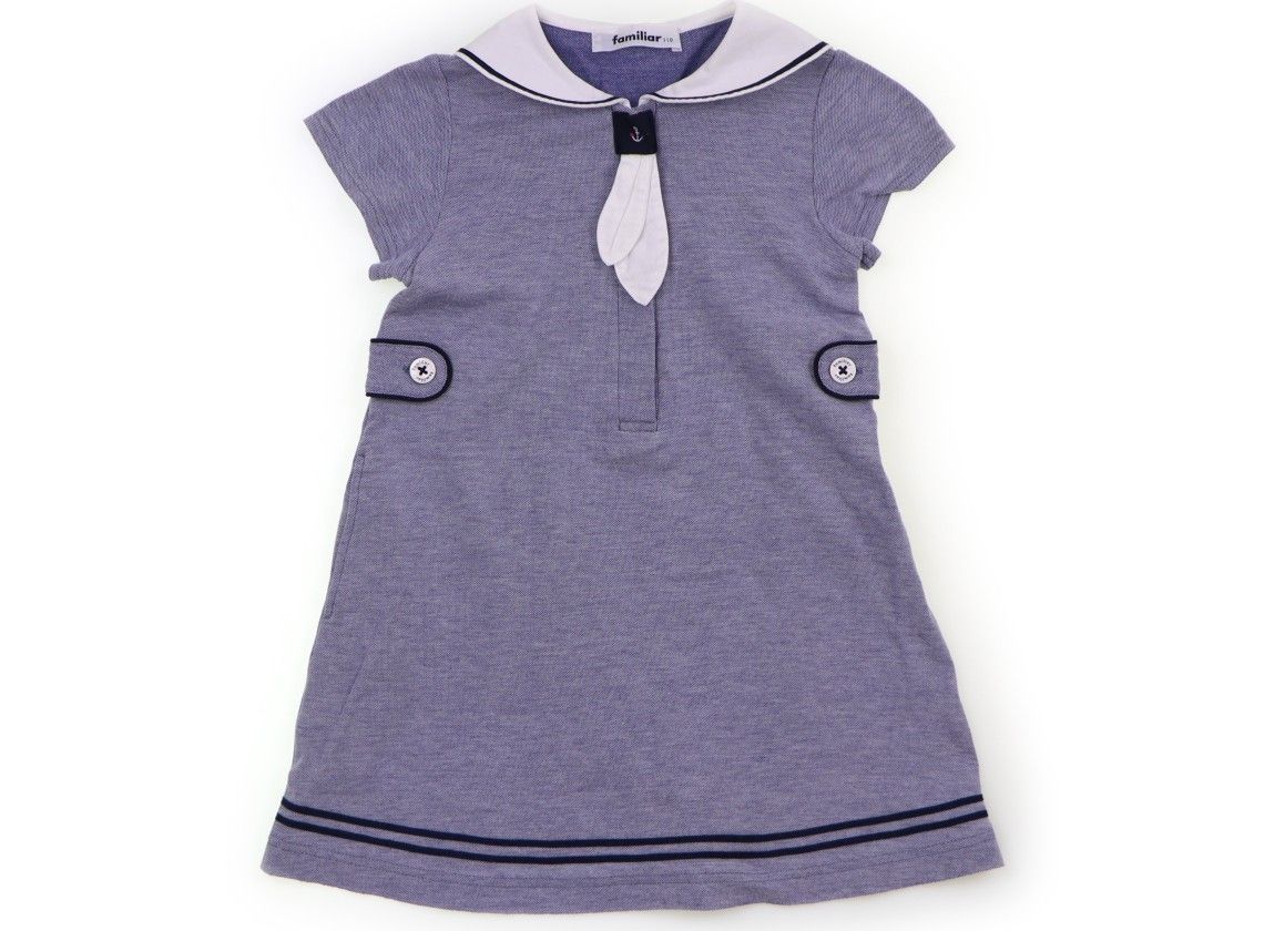ファミリア familiar ワンピース 110 女の子 ブルー 子供服 ベビー服 キッズ（1226843）