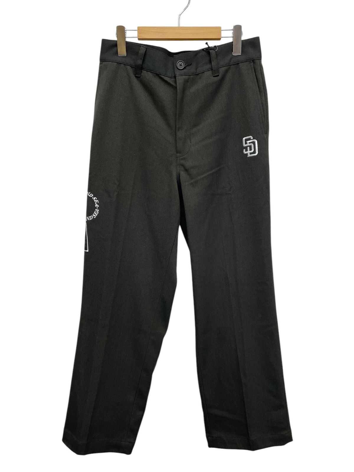 WIND AND SEA ウィンダンシー ×MLB サンディエゴパドレス スラックス ワークパンツ WDS-C-MLBP-23-AP-Q2-04 M ブラック メンズ|045