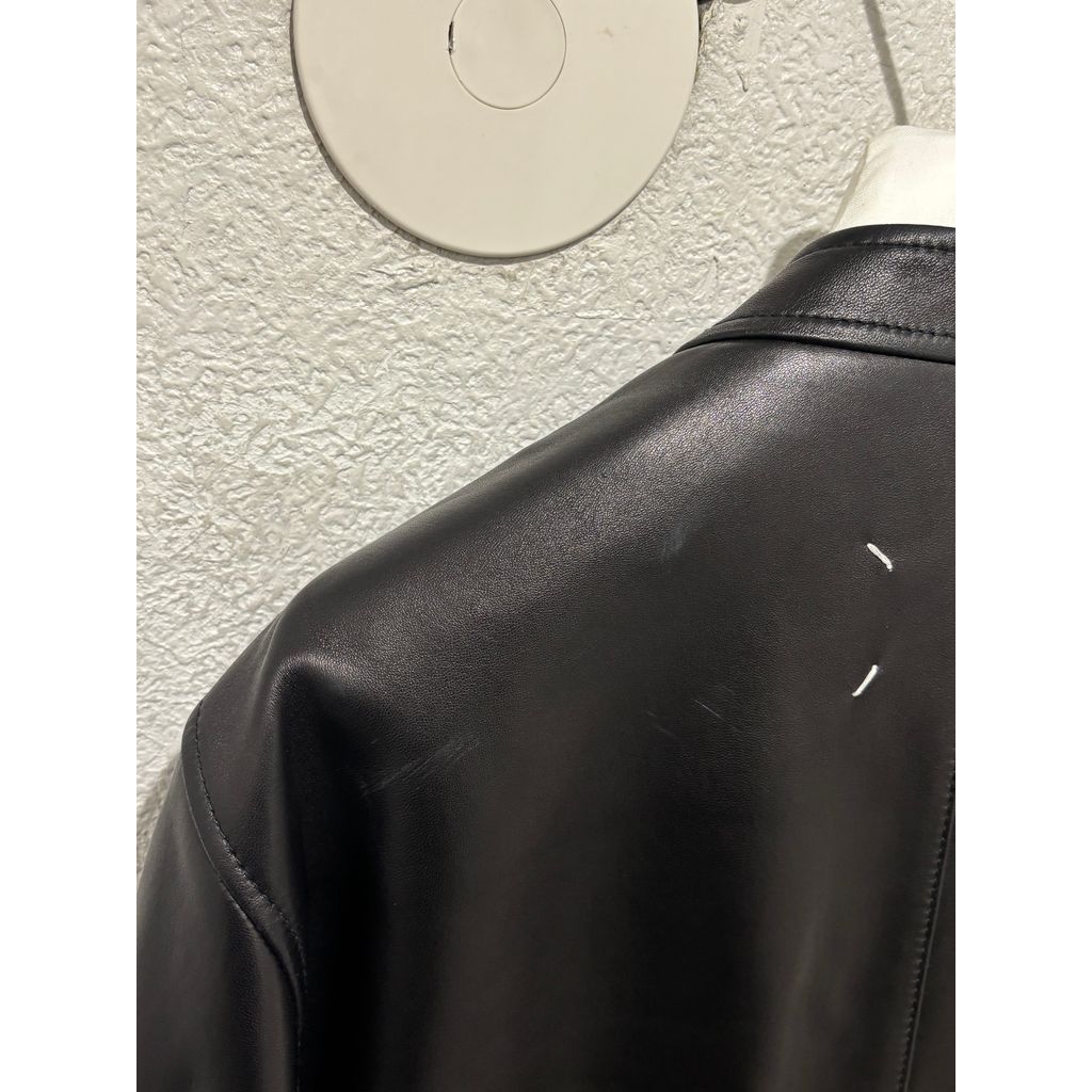 極美品　Margiela　メゾンマルジェラ　ラムレザージャケット　ブラック 黒 Maison Margiela / メゾン マルジェラ ： 5-ZIP LEATHER JACKET