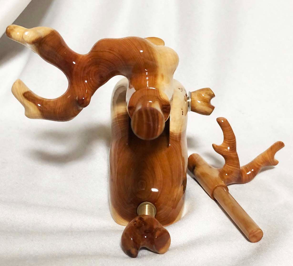ヘラブナ 天然木崖柏（ヒノキ) 大砲万力 ヘラブナ釣具用品 袋竿