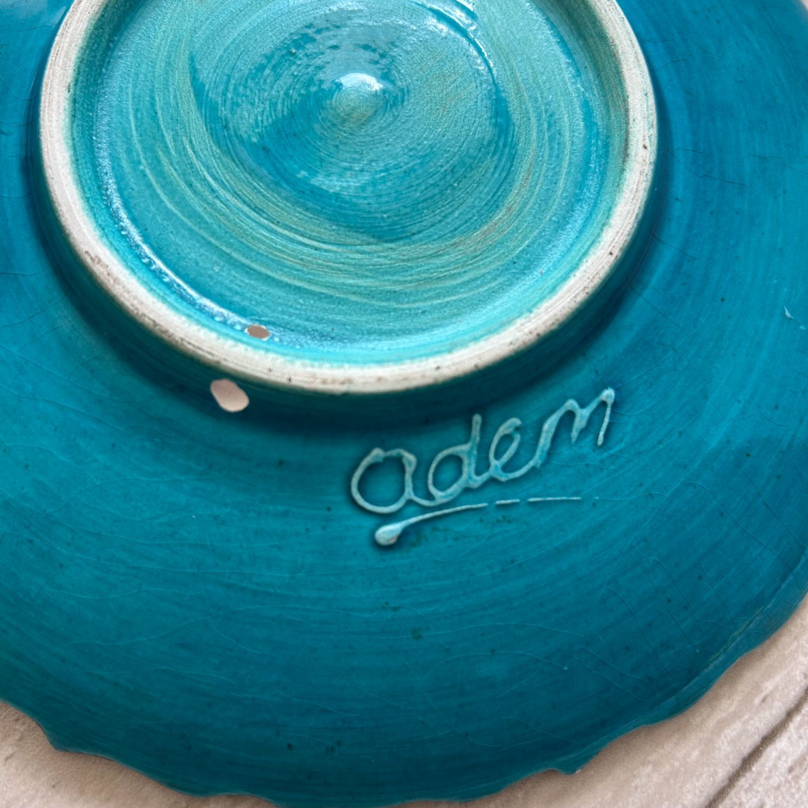 トルコ陶器 セラミック 手描き ハンドメイド 皿 プレート 壁掛け