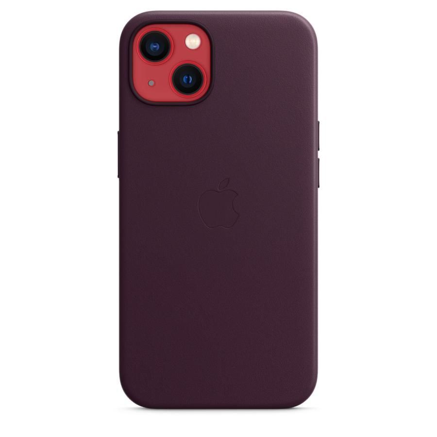 新品apple 純正正規品 iPhone 13用レザーケース ダークチェリー