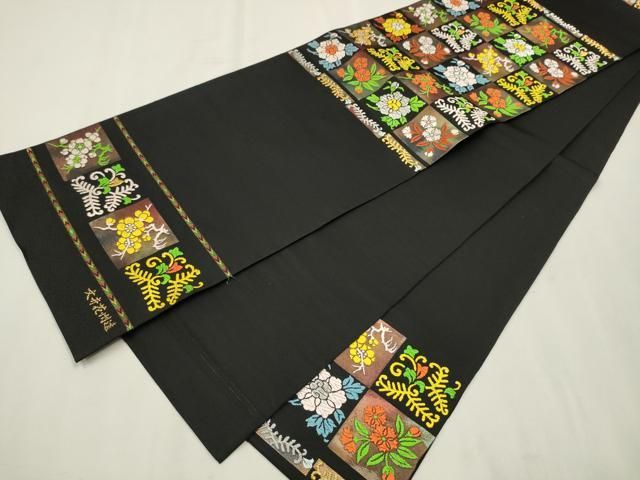 平和屋着物●帯専門　名門　川越謹製　六通柄　本袋帯　遠州花弁文　金銀糸　正絹　逸品　CAAT1038hy 平和屋着物○帯専門 名門 川越謹製 六通柄 本袋帯 遠州花弁