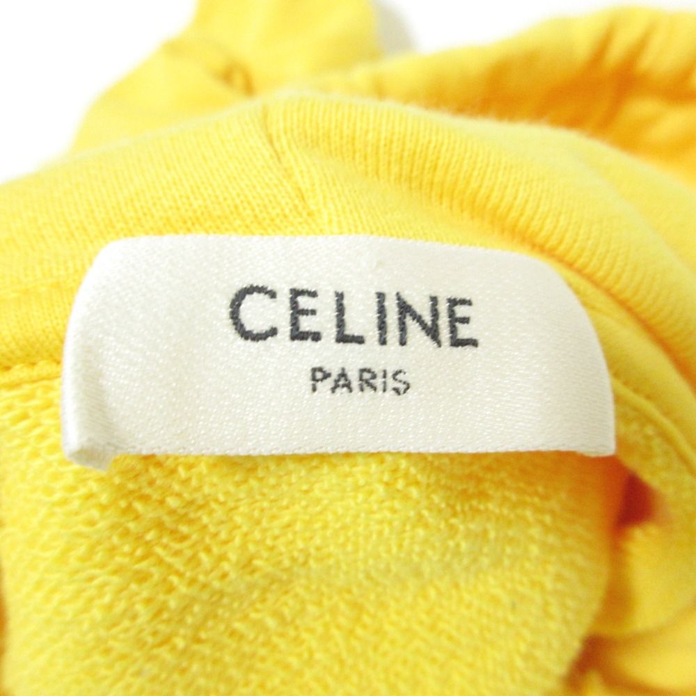CELINE イエロー フード付 スタッズロゴ スウェット