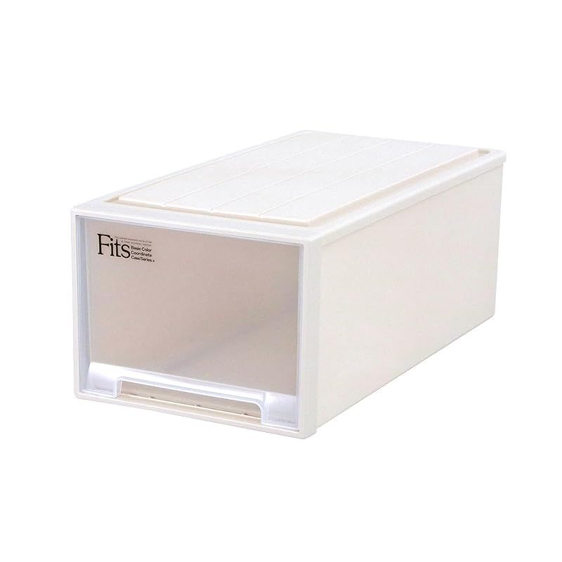 天馬 収納ボックス フィッツケース 押入れ 幅39×奥行74×高さ30 cm 収納ケース たわみにくい 衣装ケース 色 カプチーノ サイズ ディープ 1