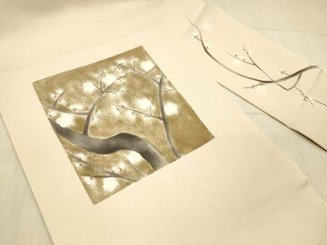 平和屋着物○九寸名古屋帯 手描き 枝梅文 正絹 逸品 DAAX5982cm - メルカリ