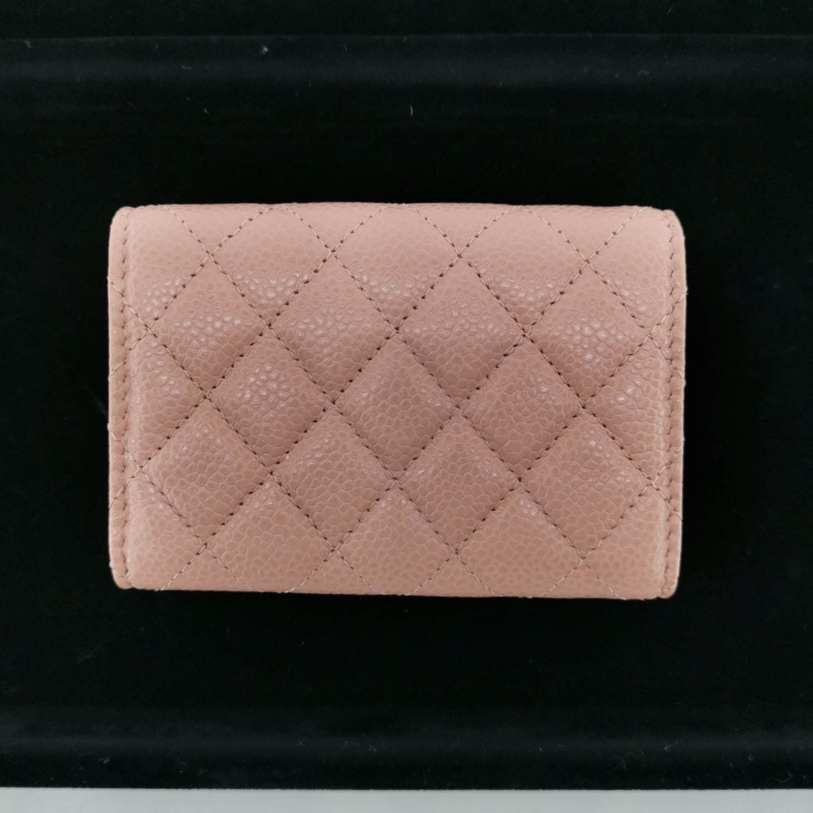美品 CHANEL シャネル 三つ折り財布 A84432 ピンク ボーイシャネル 