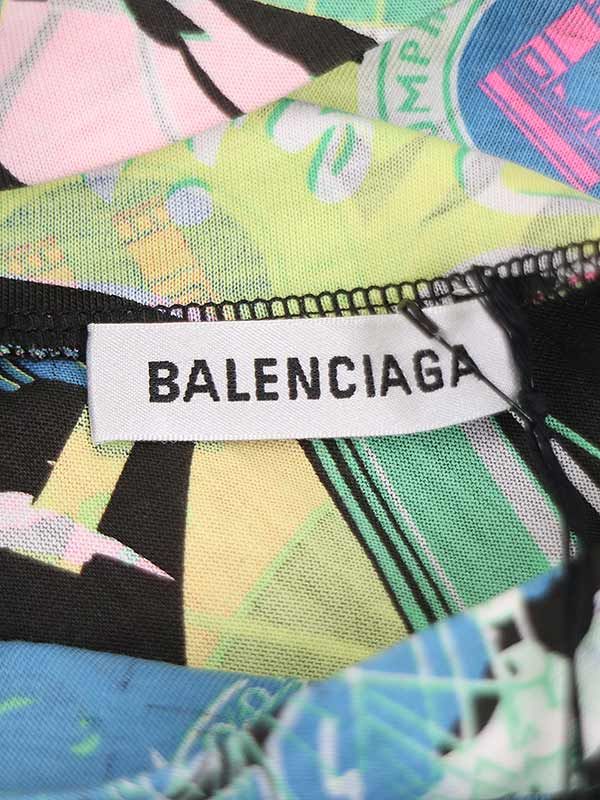 BALENCIAGA バレンシアガ 20SS シティプリント コットンドレスワンピース ミックス XS