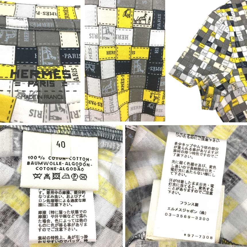 美品 HERMES エルメス 半袖ワンピース ボルデュック・チェック 40 