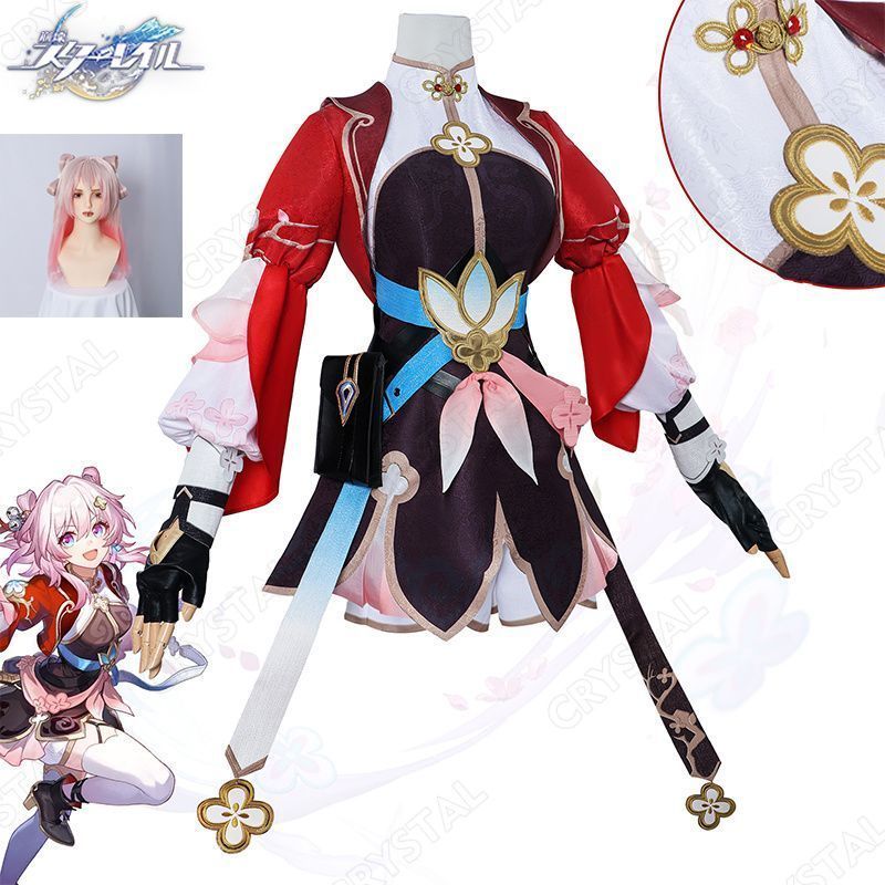 崩壊 スターレイル 三月なのか コスプレ衣装 ウイッグ付き 剣士 崩壊 スターレイル ヒロイン March 7th みつきなのか コスプレ衣装 ドレス コスチューム ハロウィン クリスマス 制服 大人 子供 cosplay イベント