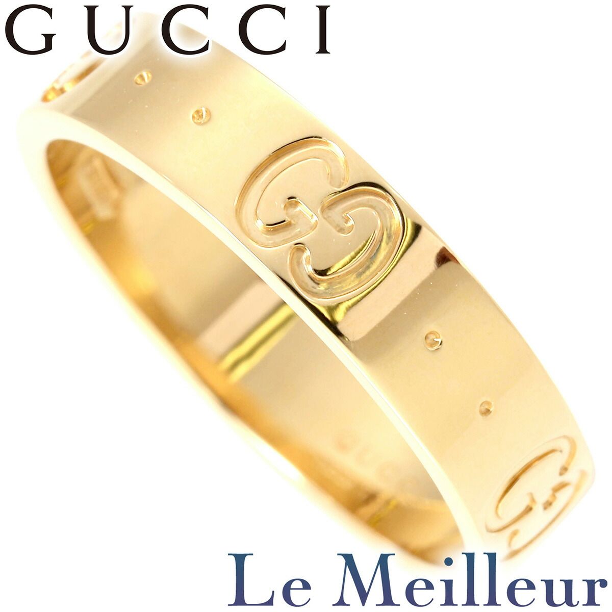 グッチ アイコン リング 指輪 K18 8号 GUCCI 中古 プレラブド 返品OK 