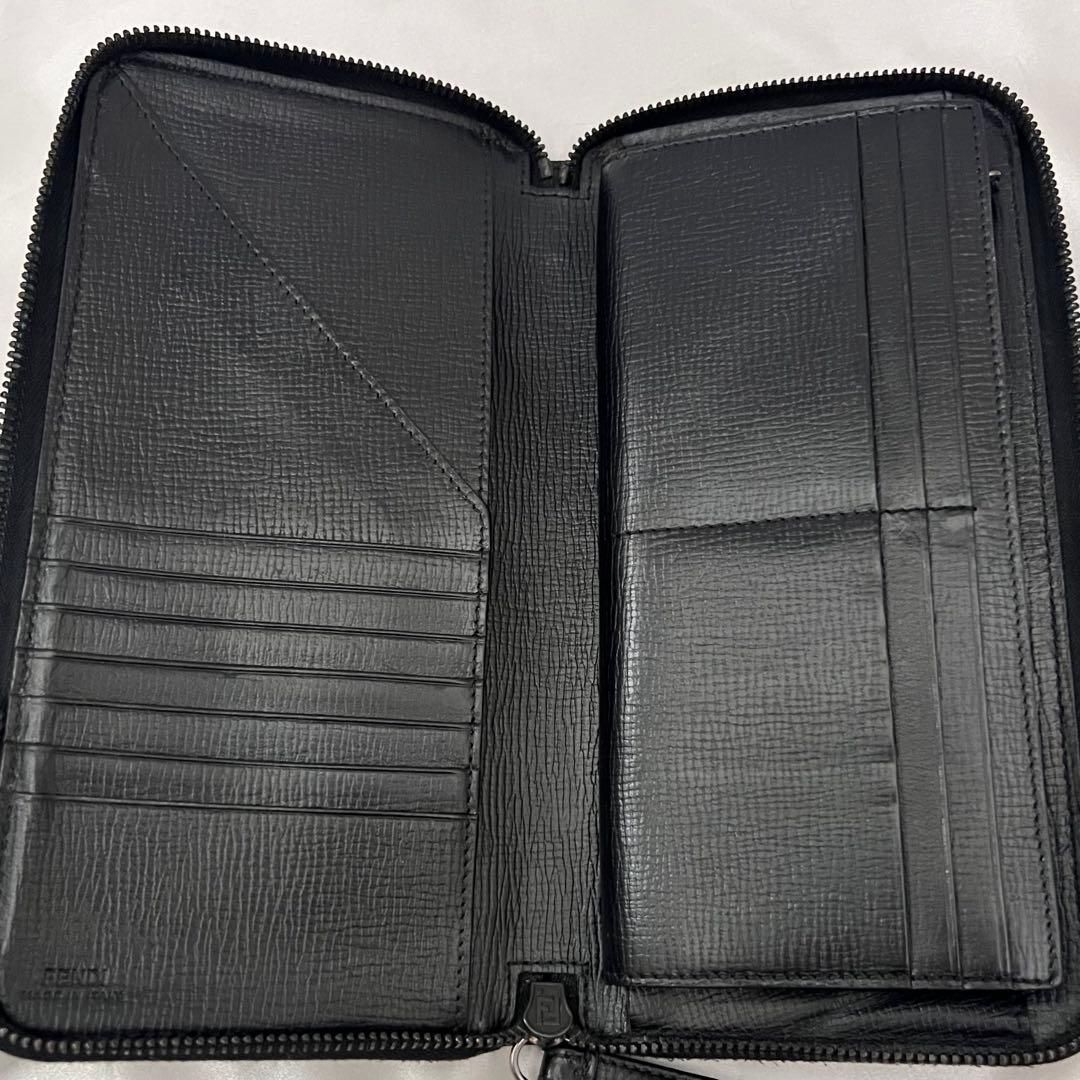 ◇レア美品◇フェンディ　ズッカ柄オーガナイザー　ブラック　PVC 長財布 フェンディ ズッカ柄オーガナイザー ブラック PVC 長財布 WWW_SSLDF_COM