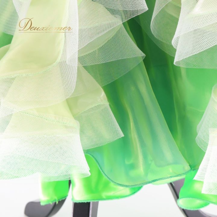 社交ダンス 衣装 ワンピース ドレス フロート フリル レース パーティ