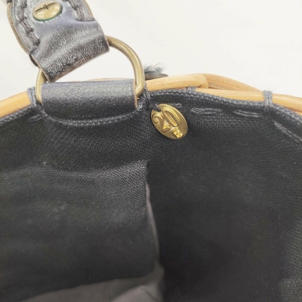 ebagos 20周年 トートバスケット トートバッグミニ ブライドルレザー×紅籐 かごバッグ ベージュ ブラック レディース エバゴス 5-1001G DECORATOM_COM_BR