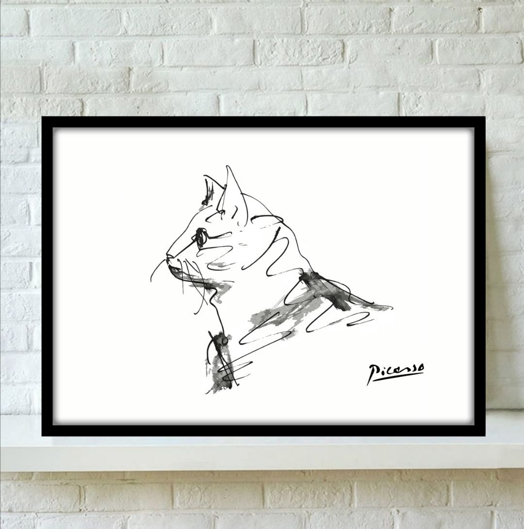 ピカソ 猫の絵 B2ポスター - メルカリ