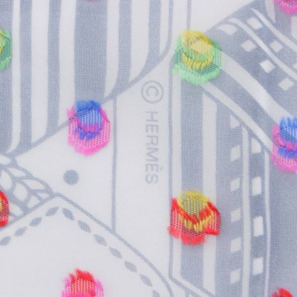 エルメス カレ60 シルクモスリン SANGLES EN ZIGZAG BANDANA スカーフ  