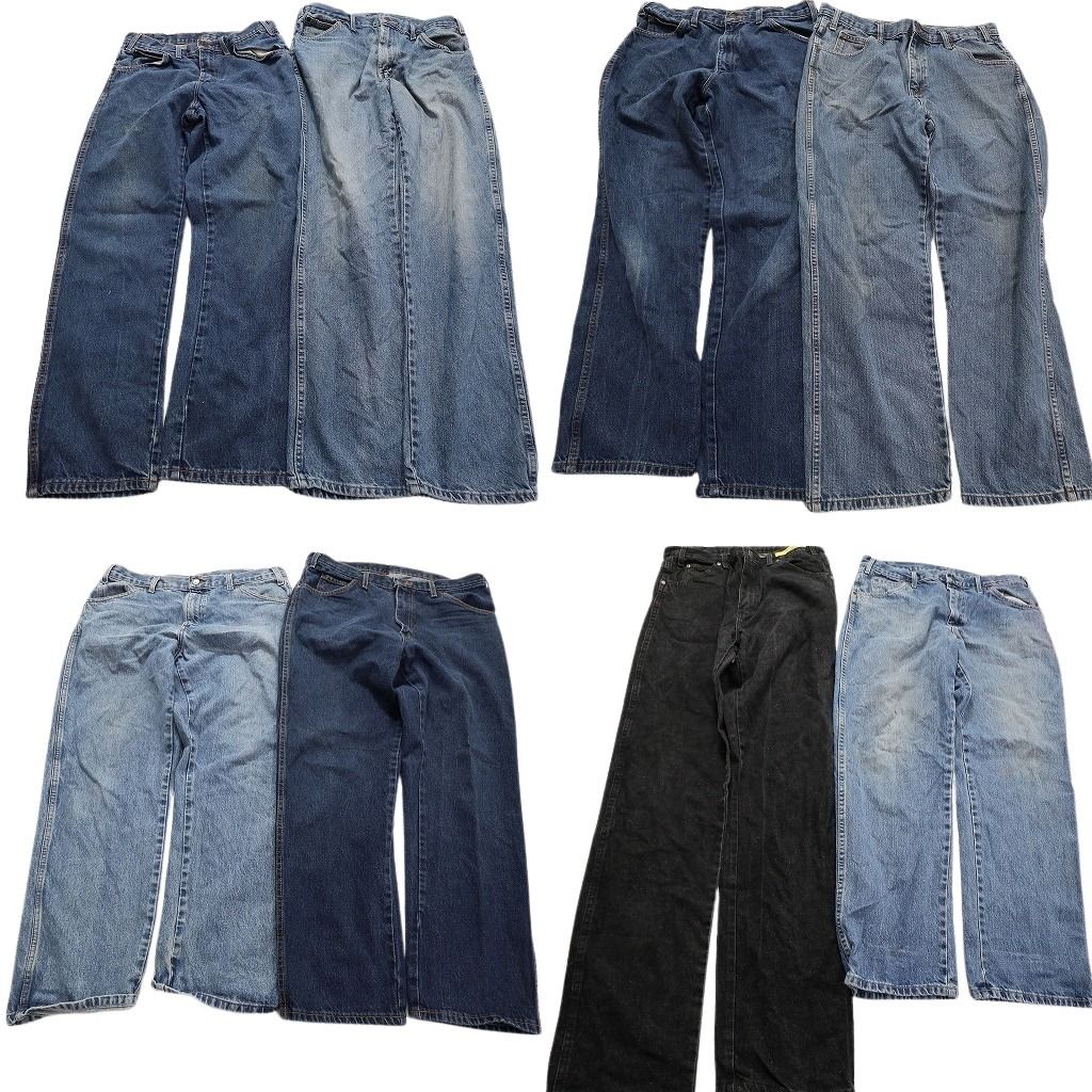 古着卸 ディッキーズ Dickies パンツ 8枚セット メンズ 32 |33 |34 アメカジ ブラック ライトブルー 古着 NA3508