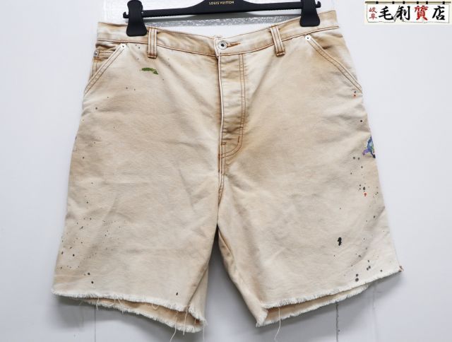 GALLERY DEPT.  ギャラリーデプト ダメージ加工 カットオフ コットン ショーツ ライトベージュ サイズ不明 美品 【中古】ハーフパンツ