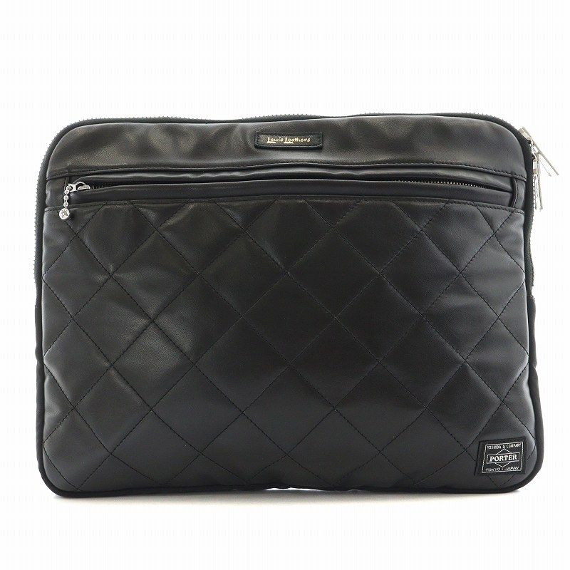 ポーター PORTER × Lewis Leathers ルイス レザーズ 吉田カバン LAPTOP CASE ラップトップ ケース クラッチバッグ  セカンドバッグ レザー 黒 ブラック /AN5 - メルカリ