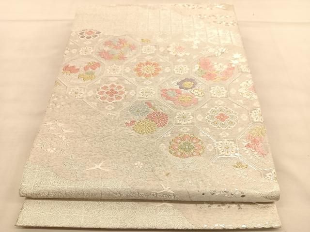 W140】厳選逸品 振袖 漂う品格 辻ヶ花文様 六通高級正絹純金糸美術袋帯