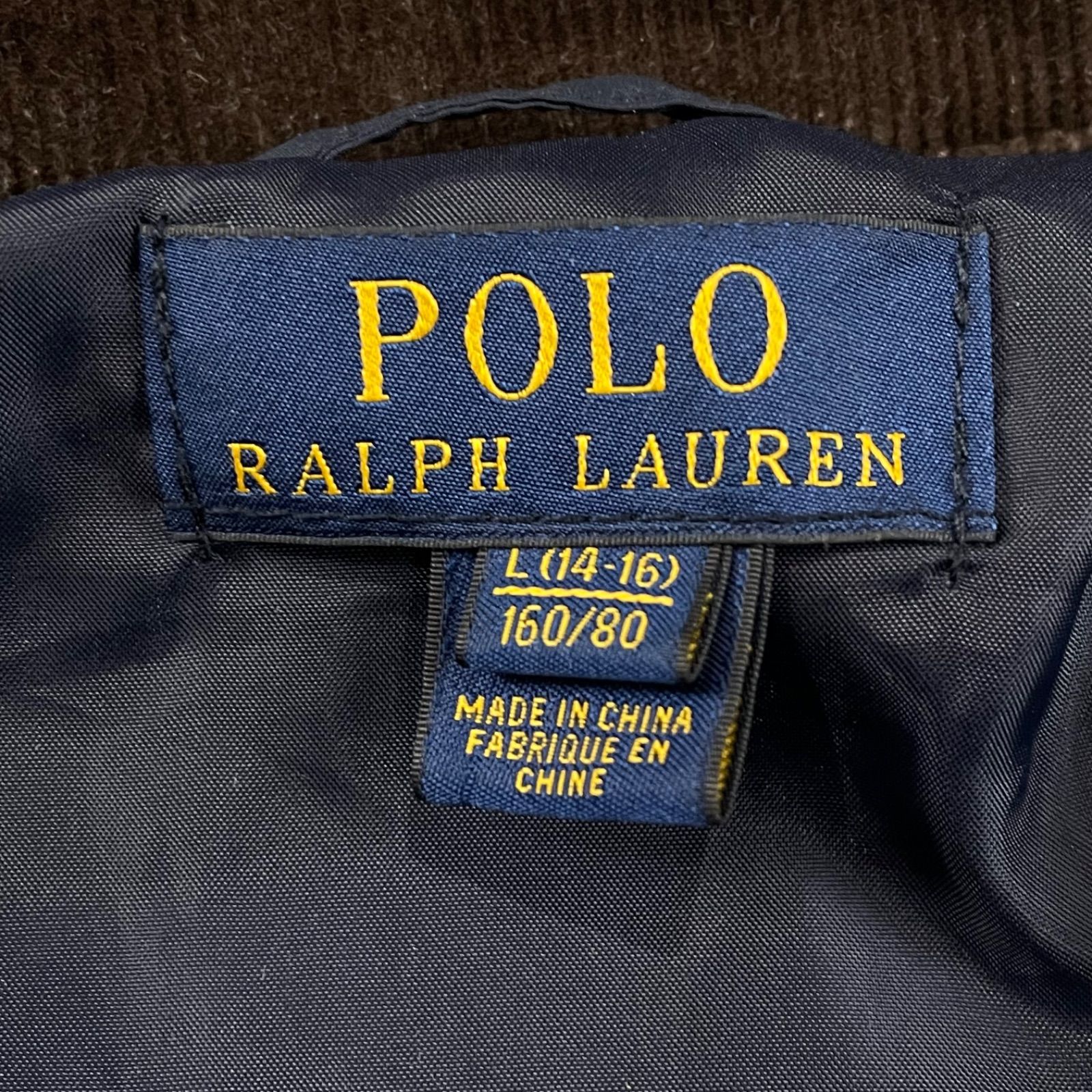 POLO RALPH LAUREN Quilted Jacket Blouson ポロラルフローレン キルティングジャケット ブルゾン ワンポイン刺繍 切替 コーデュロイ ネイビー 紺 L 14-16 WWW_NOITHATQUANGTHANH_NET
