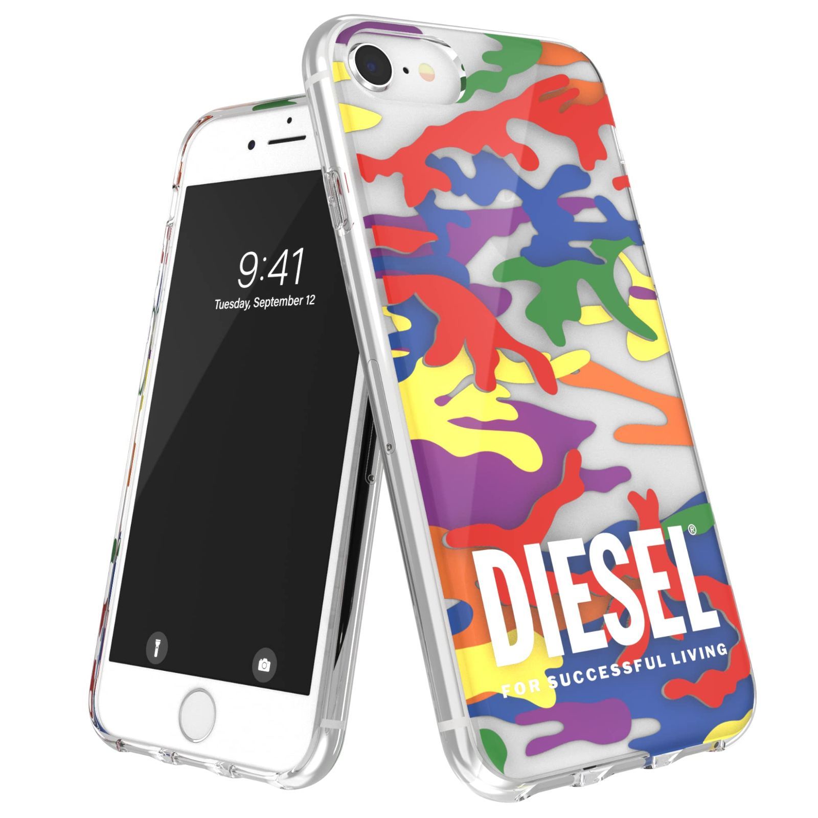 【特価商品】ケース クリア ケース SS21 6/6S/7/8 Pride iPhone カモフラージュプリント（ディーゼル iPhone iPhone (第2/3世代) SE3/SE2/6/6S/7/8 SE クリアケース DIESEL Prideカラフル）
