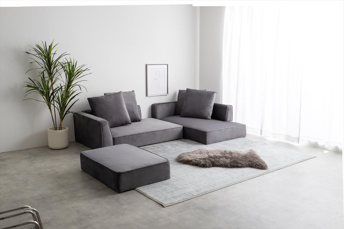 ソファカウチソファオットマン付き多機能ソファ収納レイアウト自由 クッション2個 ソファカウチソファオットマン付き多機能ソファ収納レイアウト自由