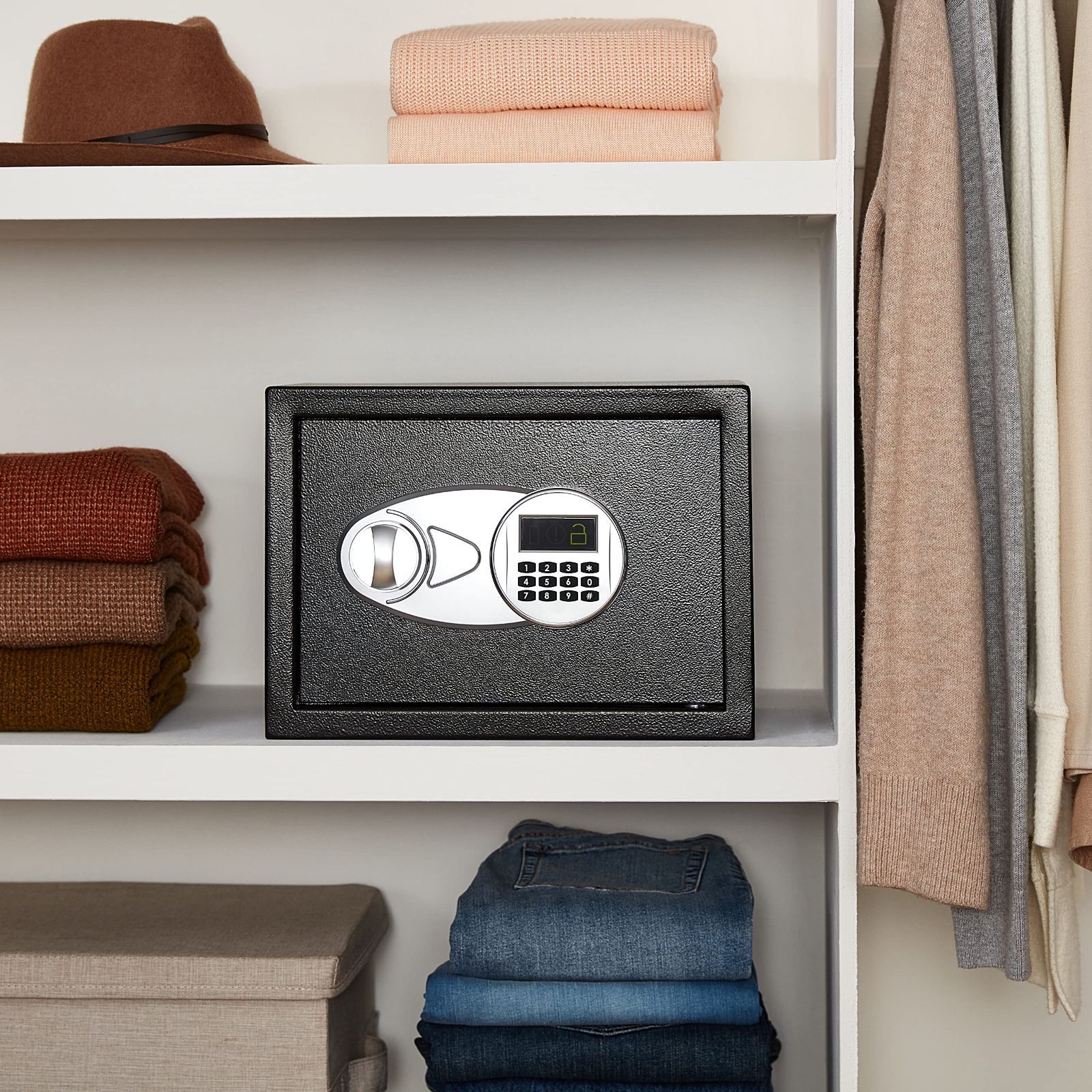 金庫 電子式 セキュリティーボックス 35 cm W x25 cm ベーシック D x 25 cm H ブラック