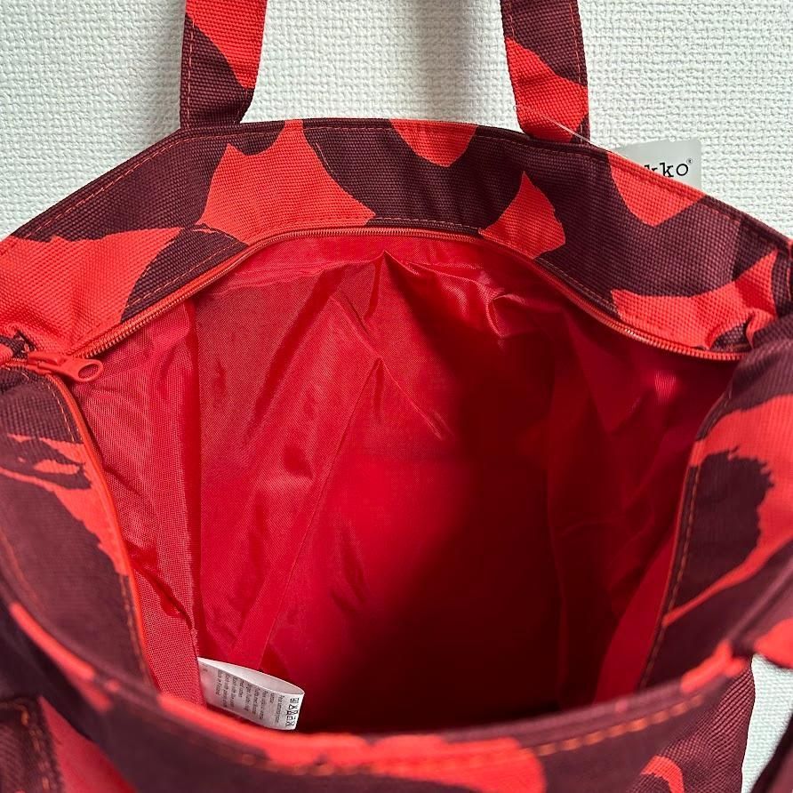 激レア Marimekko トートバック レッド 43×30cm - メルカリ