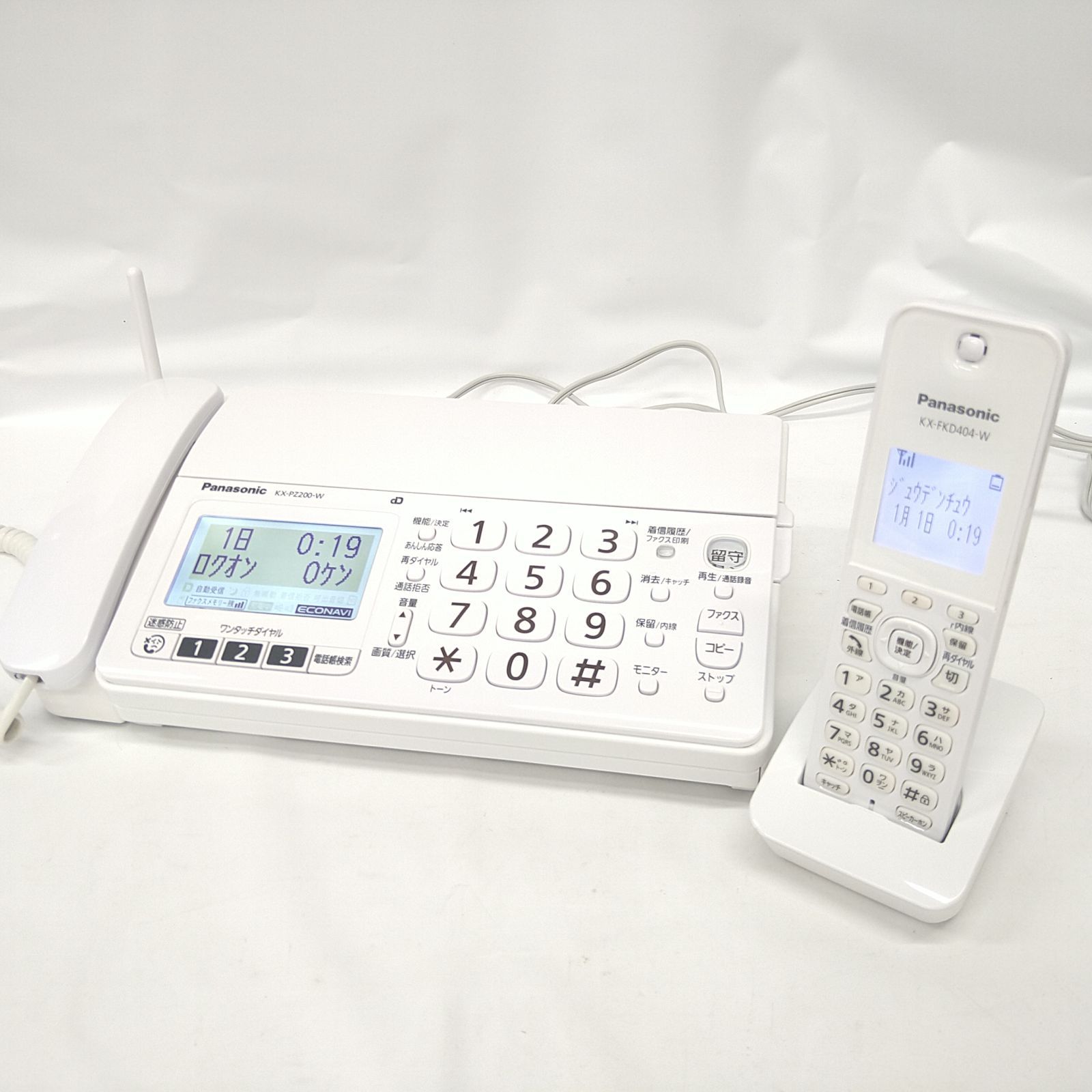中古/美品】パナソニック FAX おたっくす KX-PZ200DL-W【動作 中古/美品】パナソニック FAX おたっくす KX-PZ200DL-W【動作