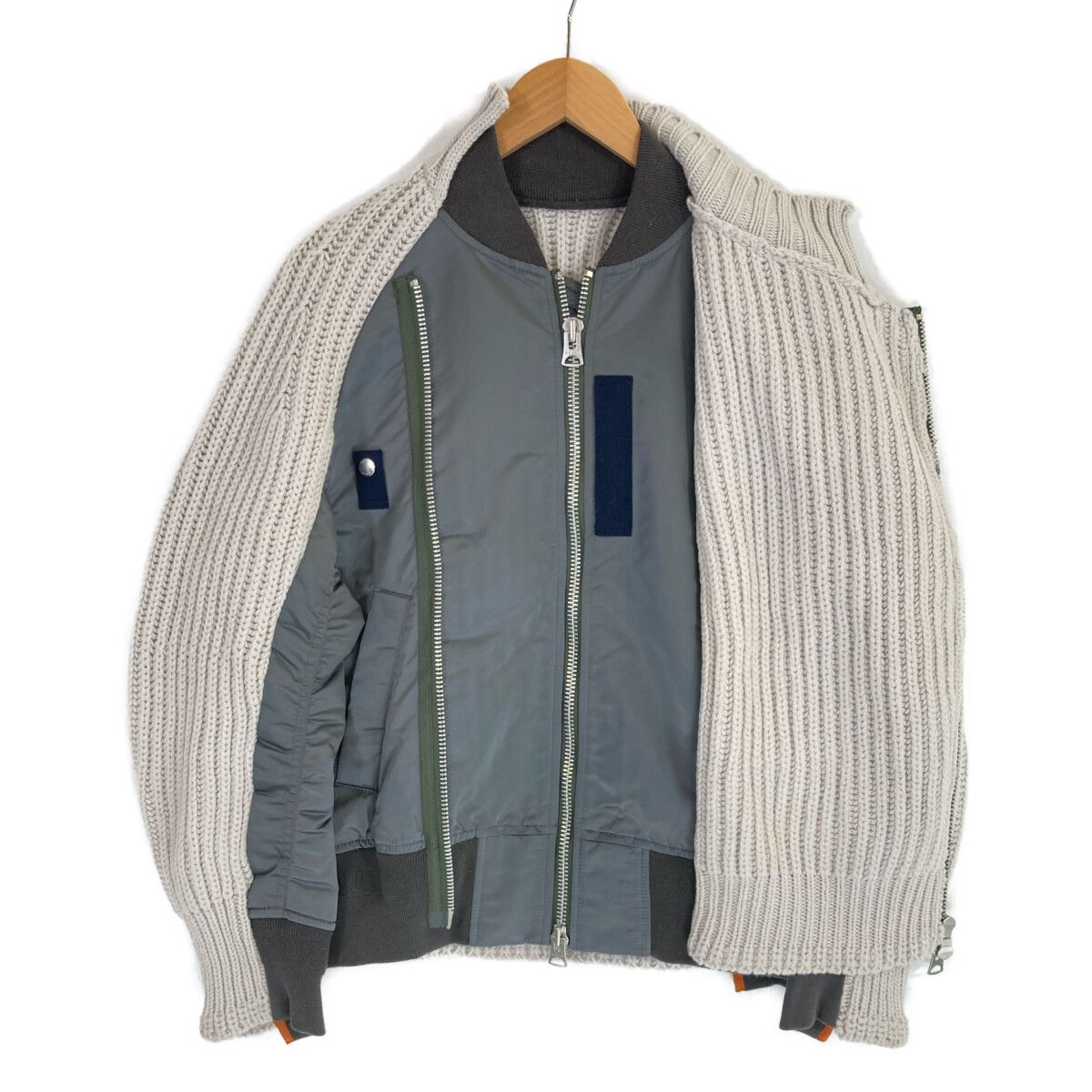 サカイ 22-02826M ジップアップ ニット ナイロンブルゾン メンズ 1